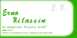 erno milassin business card